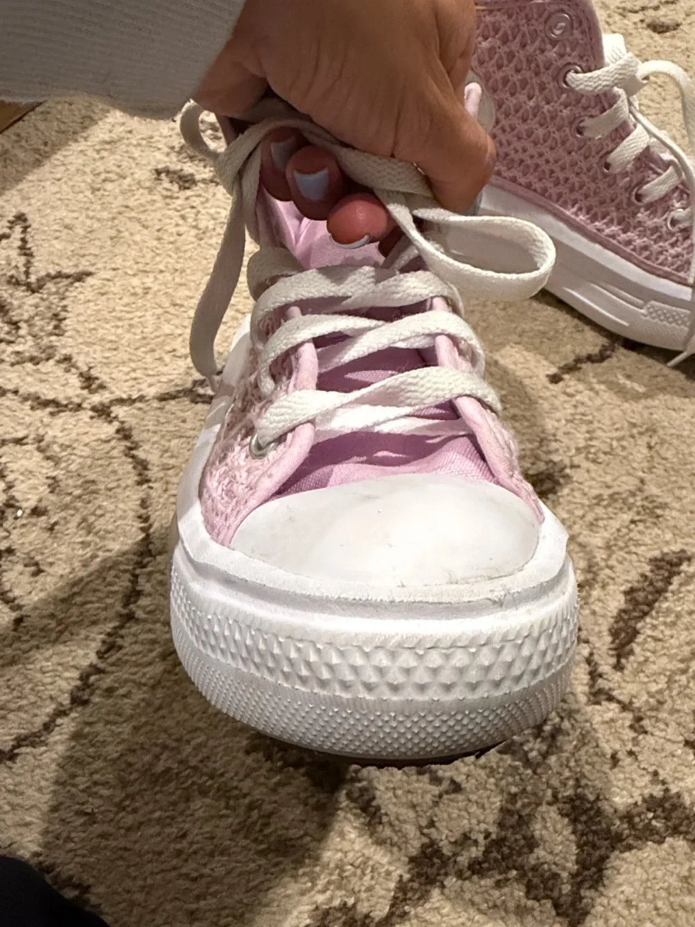 Pink High-Top converse Knit Sneakers